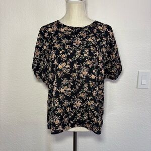 SHEIN Black‎ Floral Blouse